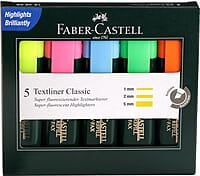 Faber Castell Super Fluorescent Highlighters set of 5